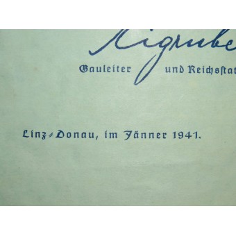 Photo plaquette Oberdonau Die Heimat des Führers 1941. Espenlaub militaria